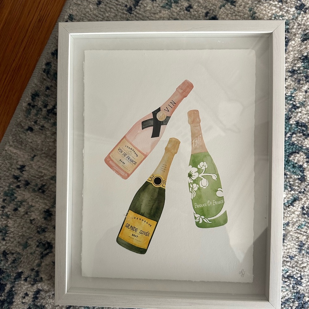 Framed Champagne Bottle Art Print